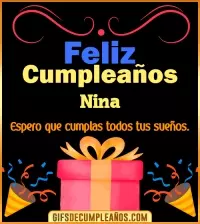 GIF Mensaje de cumpleaños Nina